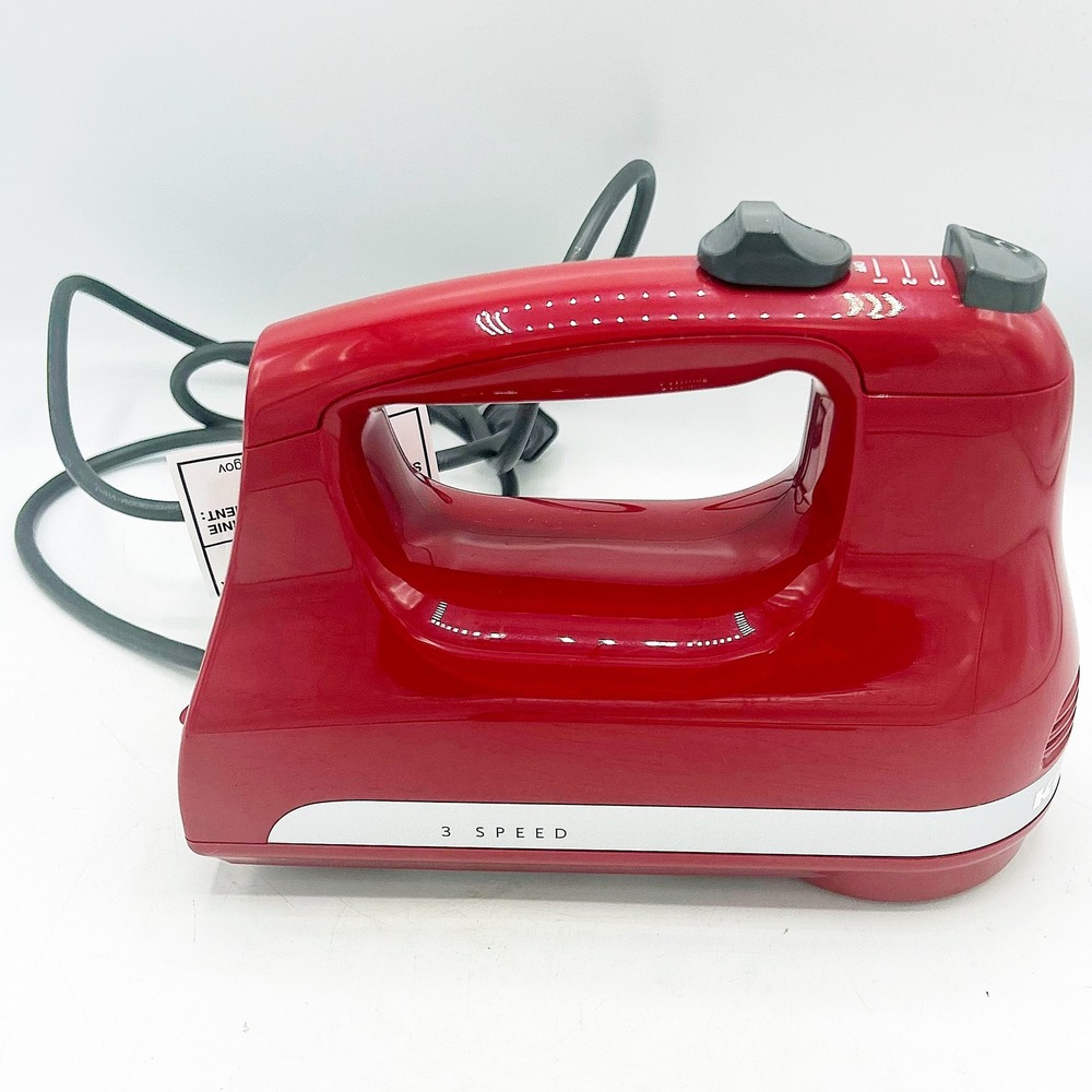 KitchenAid Hand Mixer‎ Red 3 Speed Ultra Power KHM312ER no beaters